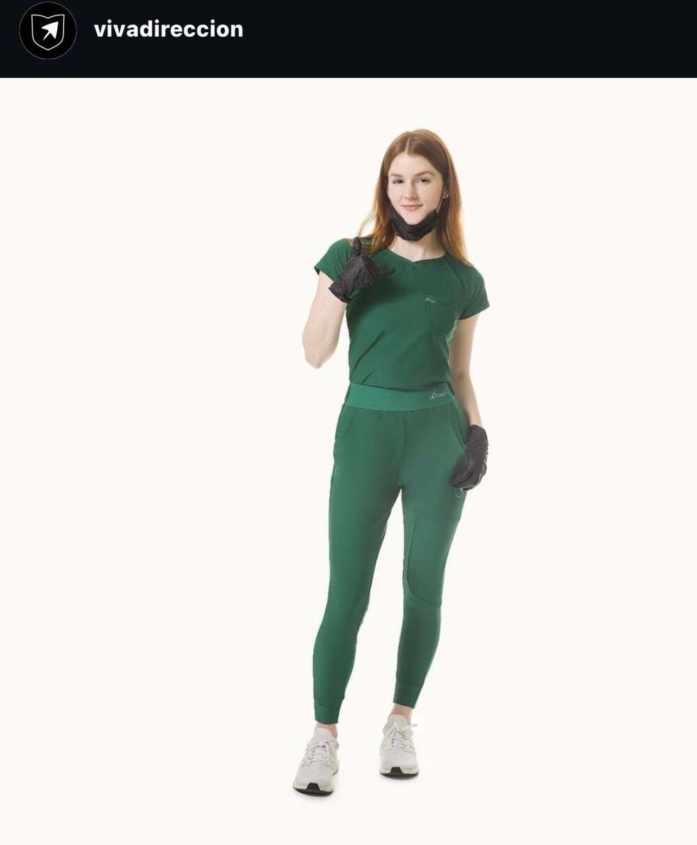 Direccion Athletic V-Neck Scrub Top and Jogger Pants Set